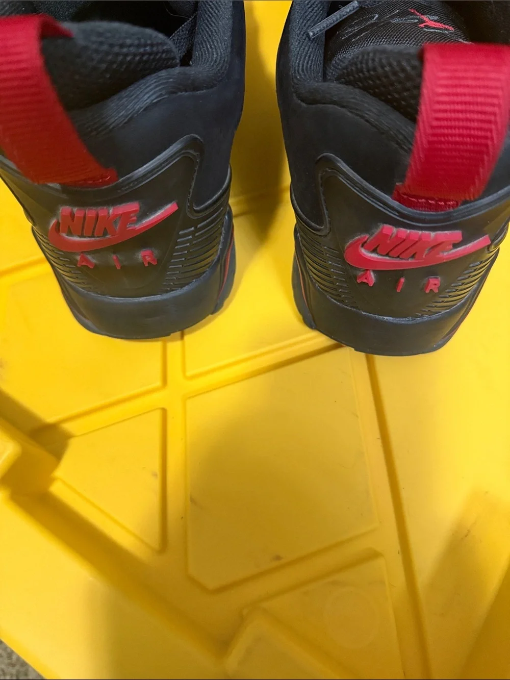Jordan Nike Air Men's Black Sneakers with Red Accents